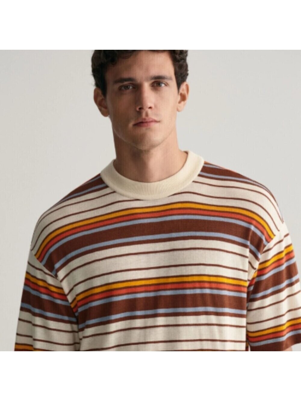GANT Men's Oversized Fit Knitted Striped T-Shirt